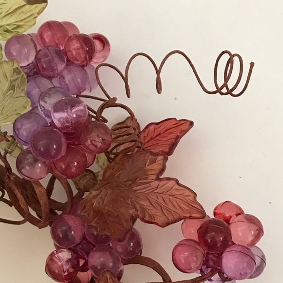 Candle Ring Wreath Fall Table Centerpiece Leaves Grapes Thanksgiving Fall Decor - Picture 7 of 16